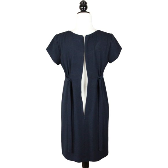 Vintage Navy Blue Eaton Dress Small Short Sleeve Empire Waist NYE Outfit D17 - Picture 11 of 12